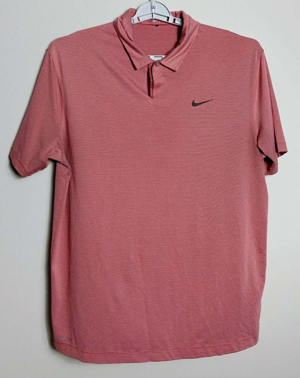 Nike Tiger Woods Collection Striped Golf Polo Shirt Mens Large Red
